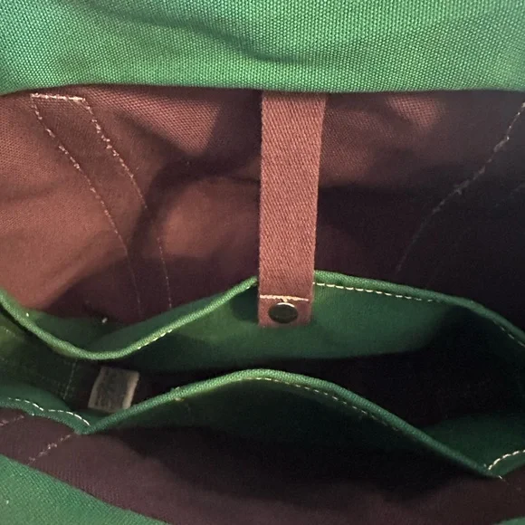 Lands' End Navy Kelly Green Boat n Tote w Striped Handles inside Retired Colors - Picture 6 of 9